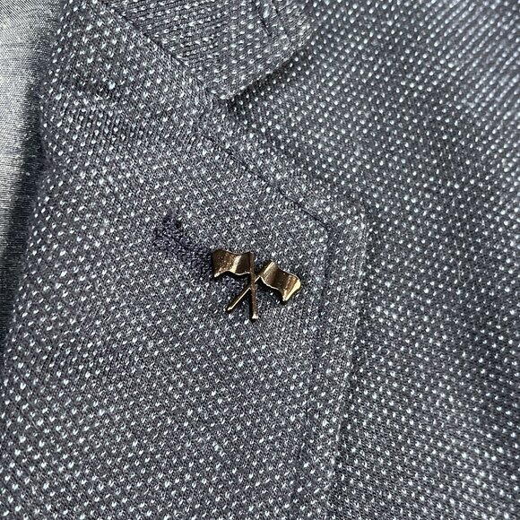 Zara Navy Two Button Lightweight Blazer / Sports Coat Sz 46R w/ elbow patches - Picture 6 of 6